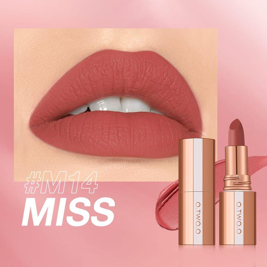 O.TWO.O Velvety Matte Lipstick Misty Kiss Lock Color Silky&Long Lasting - Otwoocosmetics