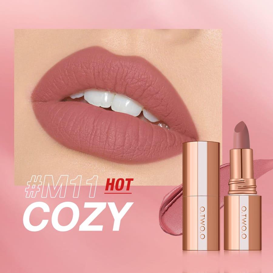 O.TWO.O Velvety Matte Lipstick Misty Kiss Lock Color Silky&Long Lasting - Otwoocosmetics