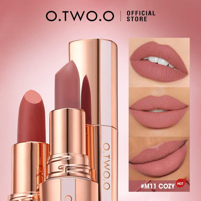 O.TWO.O Velvety Matte Lipstick Misty Kiss Lock Color Silky&Long Lasting - Otwoocosmetics